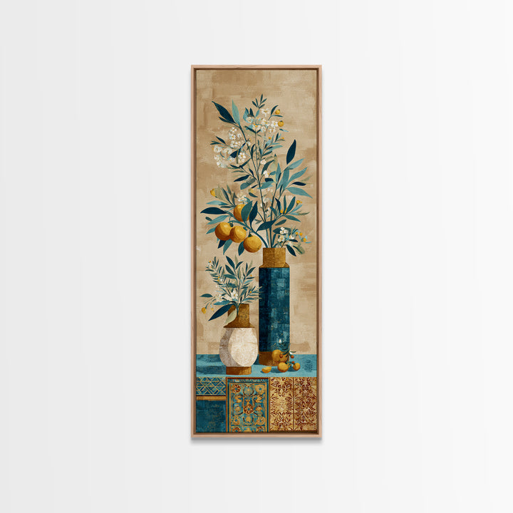 Pasta Herbs and Tomatoes Still Life Canvas Print, Italian Villa Art, Neutral Wall Art, Living Room Decor, Fine Art, Villa, IVA-1x3-7