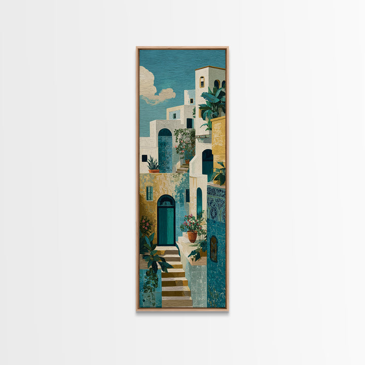 Amalfi Coast Cliffs Canvas Print, Italian Villa Art, Fine Art Print, Living Room Decor, Fine Art, Villa, Original Painting, IVA-1x3-73