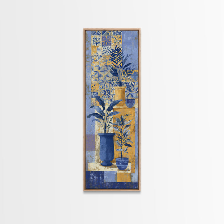 Italian Tile Pattern Canvas Print, Italian Villa Art, Rustic Home Decor, Living Room Decor, Fine Art, Villa, Boho Decor, IVA-1x3-77