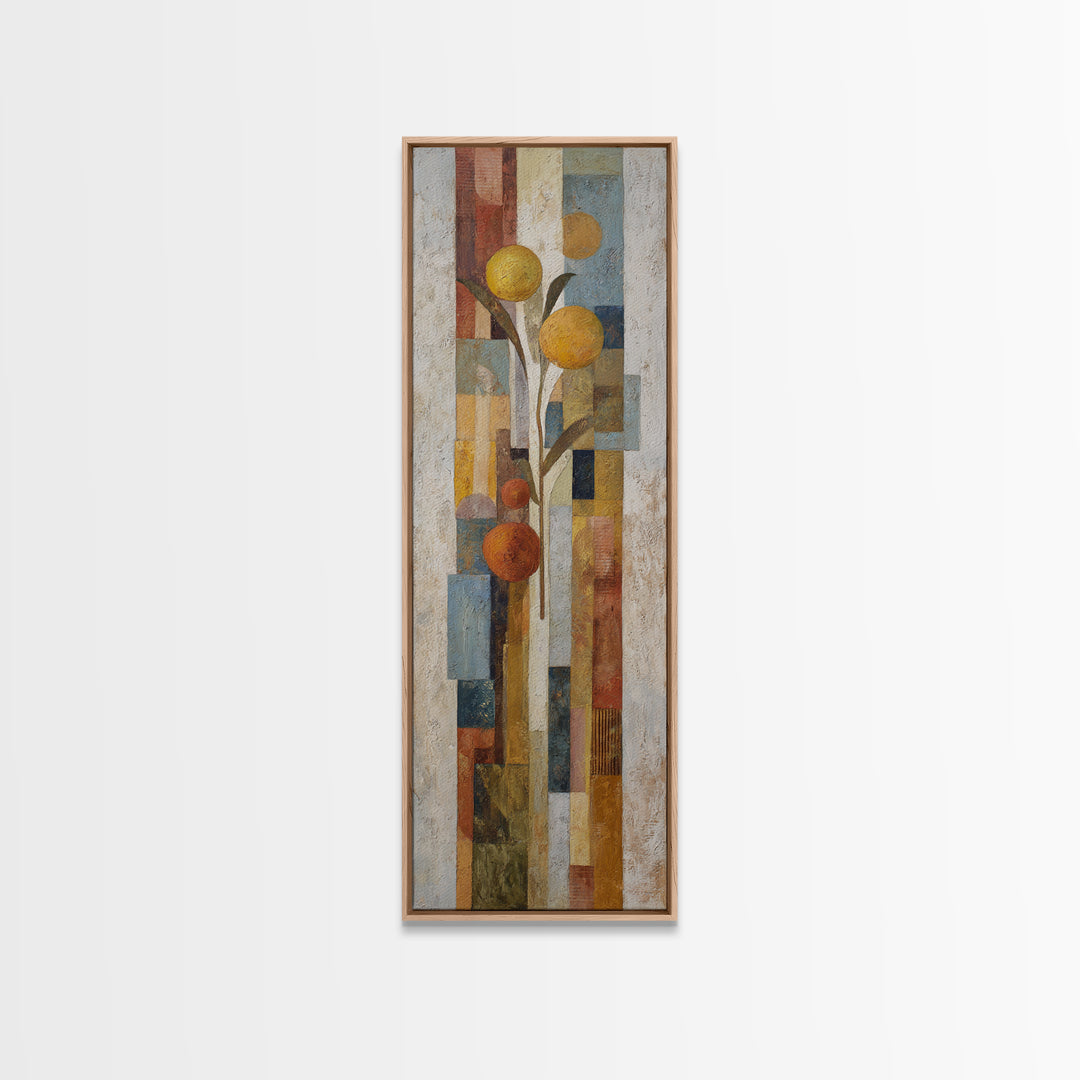 Coastal Lemons and Striped Cloth Arrangement Framed Canvas Print, Italian Villa Art, Boho Decor, Living Room Decor, Villa, IVA-1x3-84