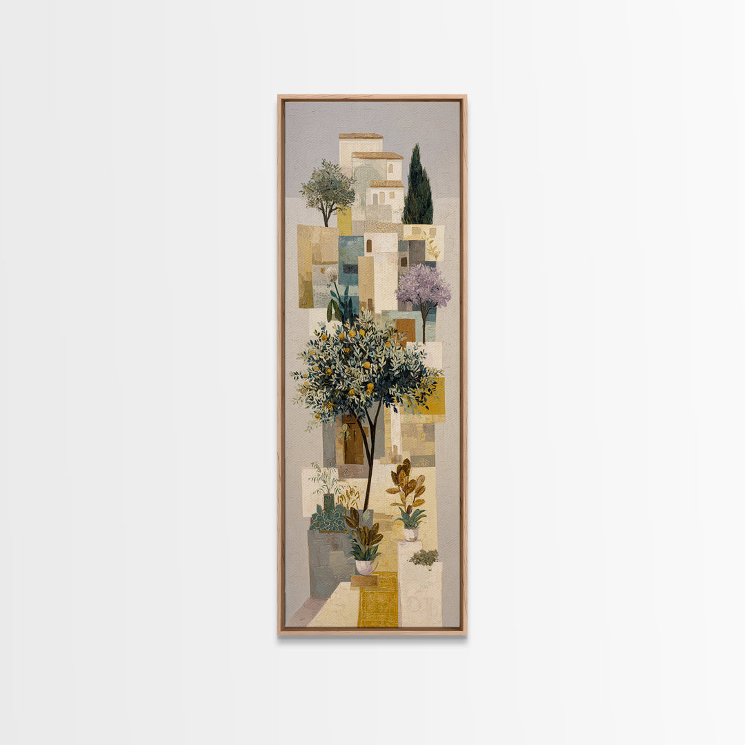 Olive Grove Path Framed Canvas Print, Italian Villa Art, Oil Painting, Living Room Decor, Fine Art, Villa, Farmhouse Wall Art, IVA-1x3-87