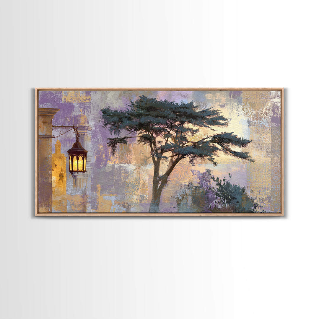Cypress Silhouette at Sunset Canvas Print, Italian Villa Art, Gallery Decor, Living Room Decor, Villa, Minimalist Decor, IVA-2x1-17