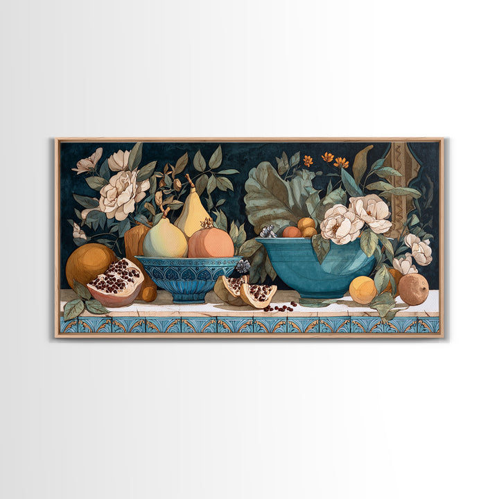 Marble Fruit Still Life Framed Canvas Print, Italian Villa Art, Gallery Wall Set, Living Room Decor, Fine Art, Villa, IVA-2x1-19