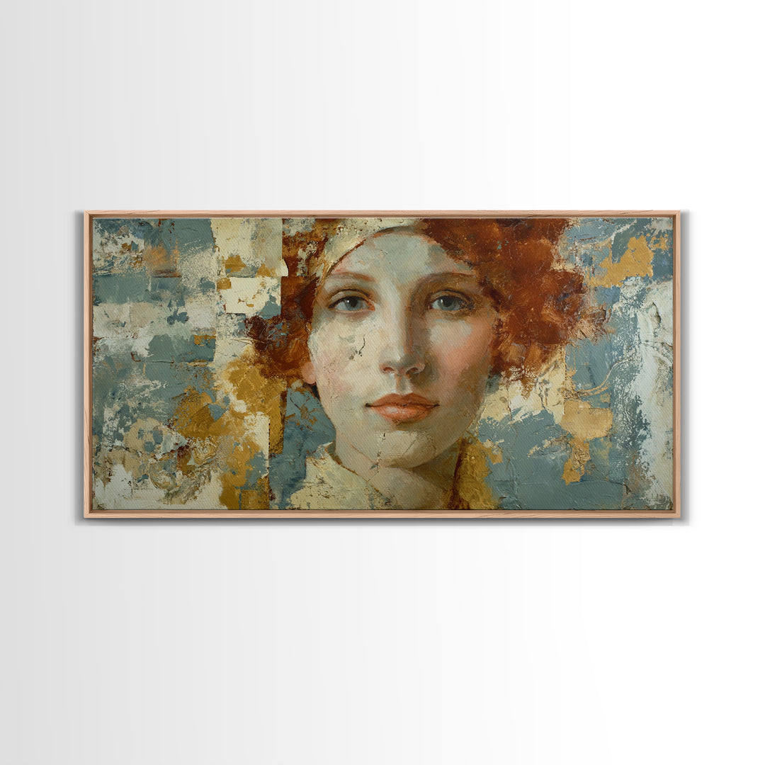 Renaissance Inspired Portrait with Modern Softness Canvas Print, Italian Villa Art, Gallery Decor, Living Room Decor, Villa, IVA-2x1-62