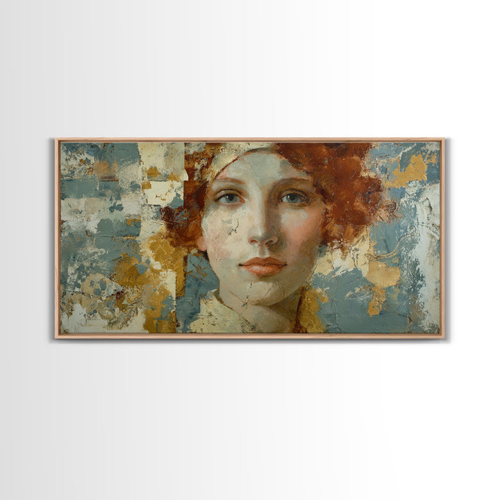 Renaissance Inspired Portrait with Modern Softness Canvas Print, Italian Villa Art, Gallery Decor, Living Room Decor, Villa, IVA-2x1-62