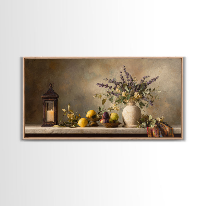 Marble Fruit Still Life Framed Canvas Print, Italian Villa Art, Gallery Wall Set, Living Room Decor, Fine Art, Villa, IVA-2x1-67