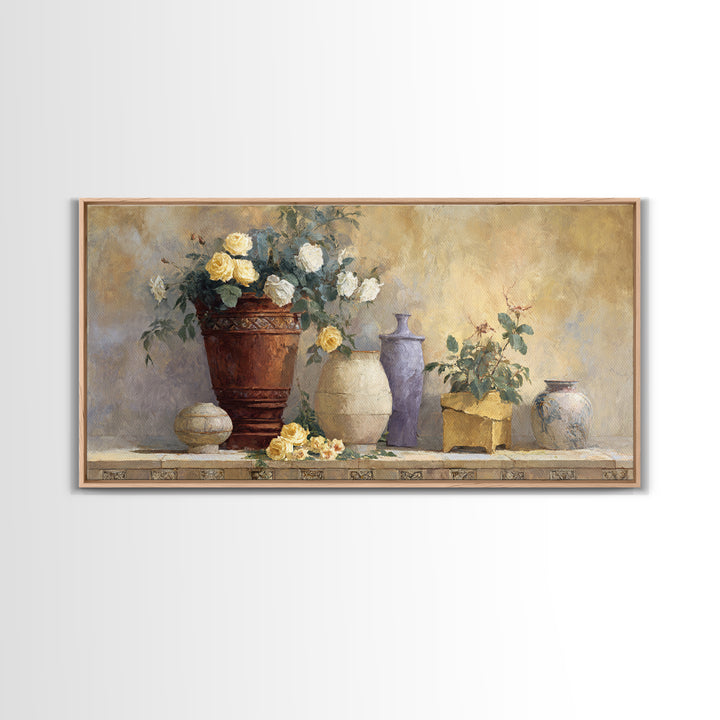 Italian Villa Garden Urn Canvas Print, Italian Villa Art, Art Print, Living Room Decor, Watercolor Art, Villa, Printable Art, IVA-2x1-74