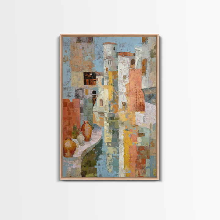 Venetian Canal Reflection Without City Crowd Canvas Print, Italian Villa Art, Digital Download Art, Living Room Decor, Villa, IVA-2x3-100