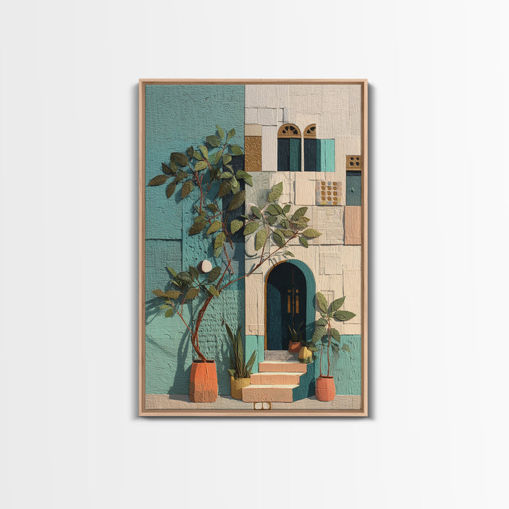 Figs and Cheese on Rustic Wooden Board Framed Canvas Print, Italian Villa Art, Modern Decor, Living Room Decor, Abstract Art, IVA-2x3-17