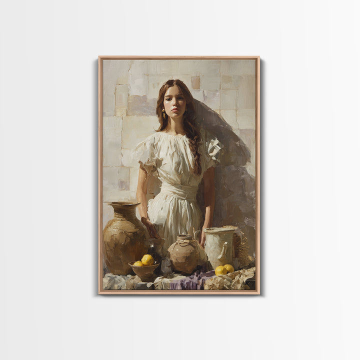 Renaissance Inspired Portrait with Modern Softness Canvas Print, Italian Villa Art, Boho Decor, Living Room Decor, Villa, IVA-2x3-74