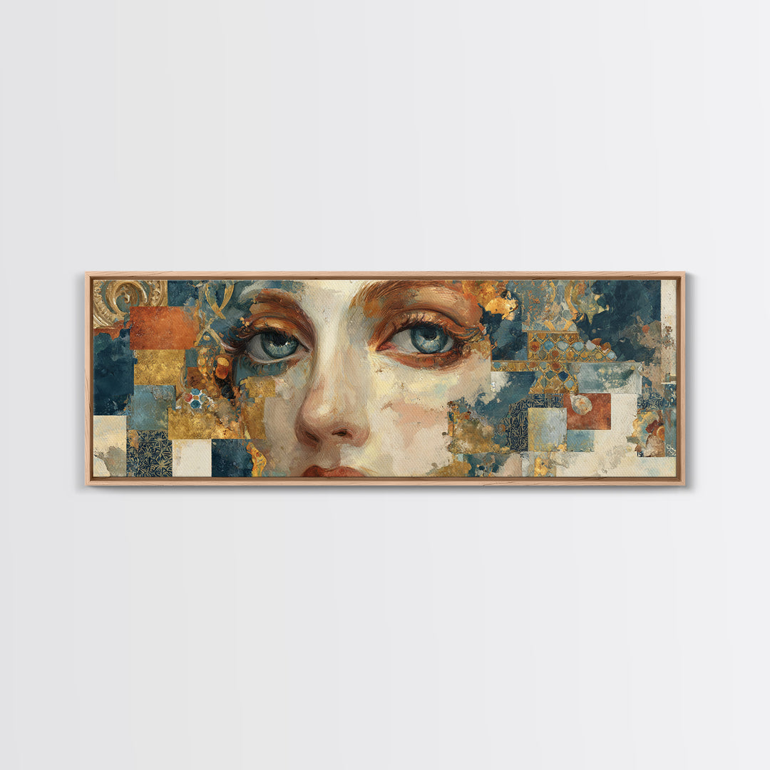 Renaissance Inspired Portrait with Modern Softness Canvas Print, Italian Villa Art, Boho Decor, Living Room Decor, Villa, IVA-3x1-10