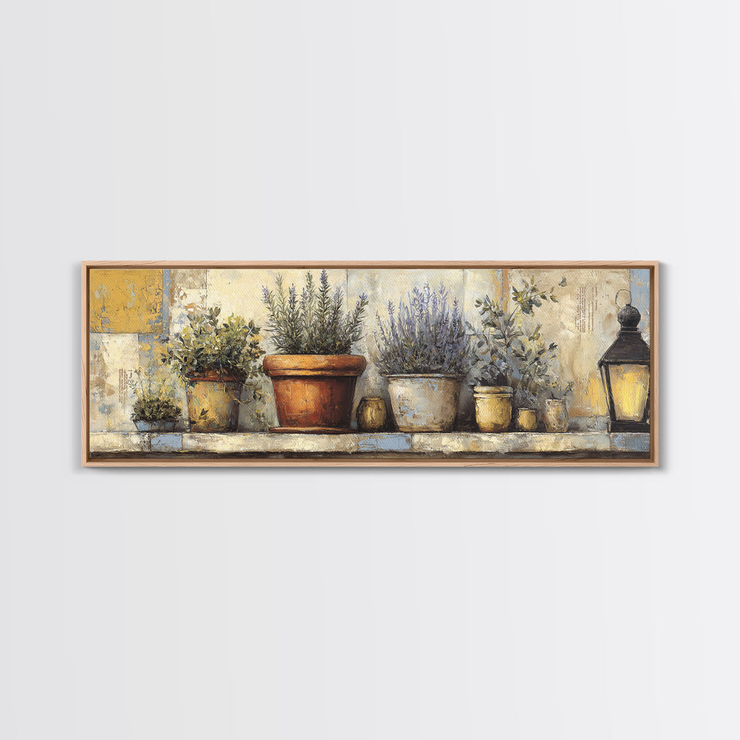 Terra Cotta Pot Canvas Print, Italian Villa Art, Living Room Art, Living Room Decor, Villa, Neutral Decor, Modern Decor, IVA-3x1-14
