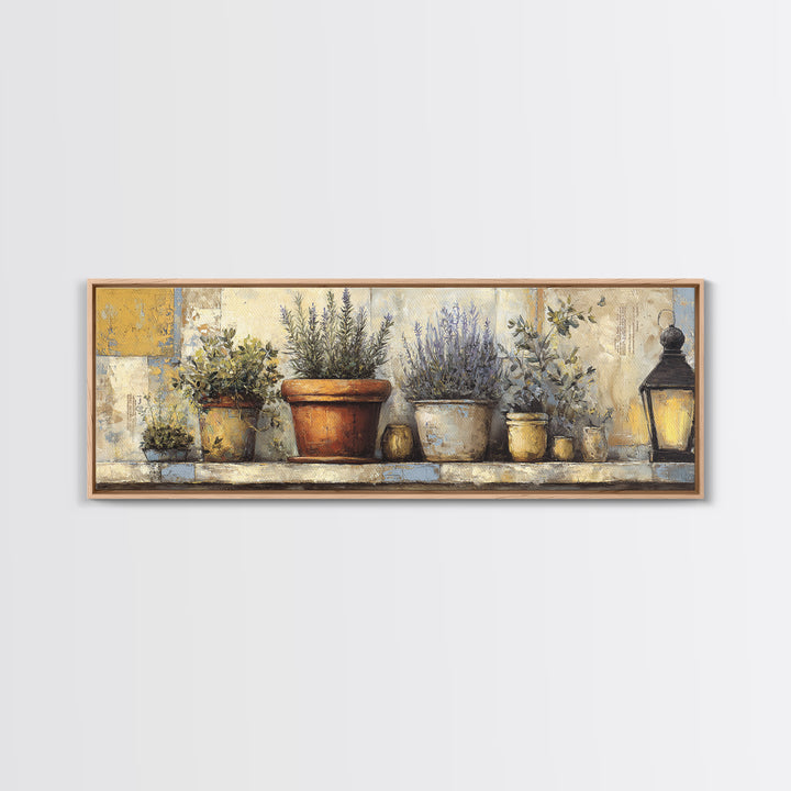 Terra Cotta Pot Canvas Print, Italian Villa Art, Living Room Art, Living Room Decor, Villa, Neutral Decor, Modern Decor, IVA-3x1-14