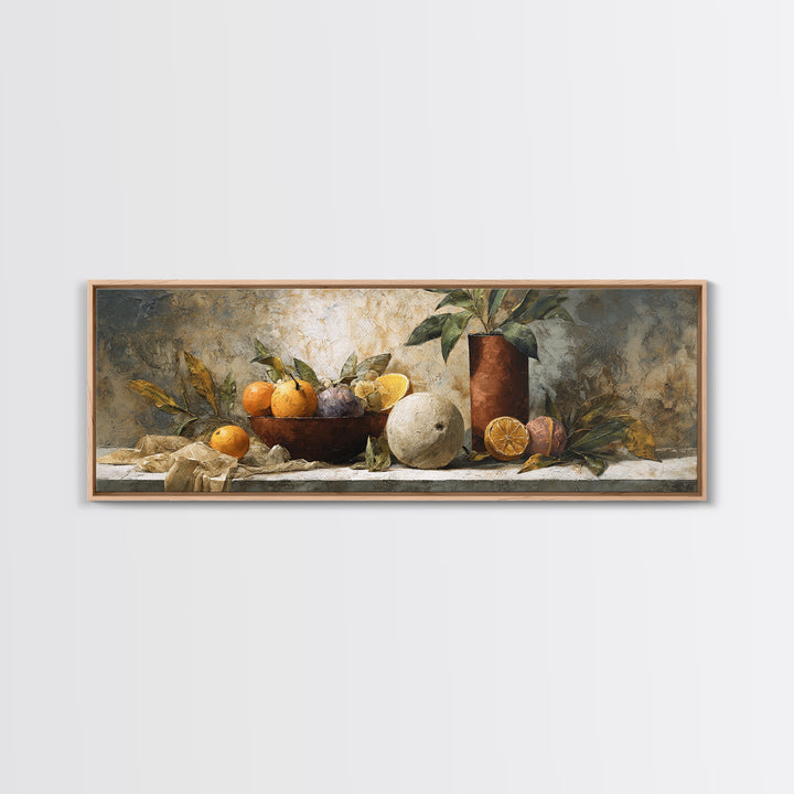 Marble Fruit Still Life Framed Canvas Print, Italian Villa Art, Gallery Wall Set, Living Room Decor, Fine Art, Villa, IVA-3x1-15