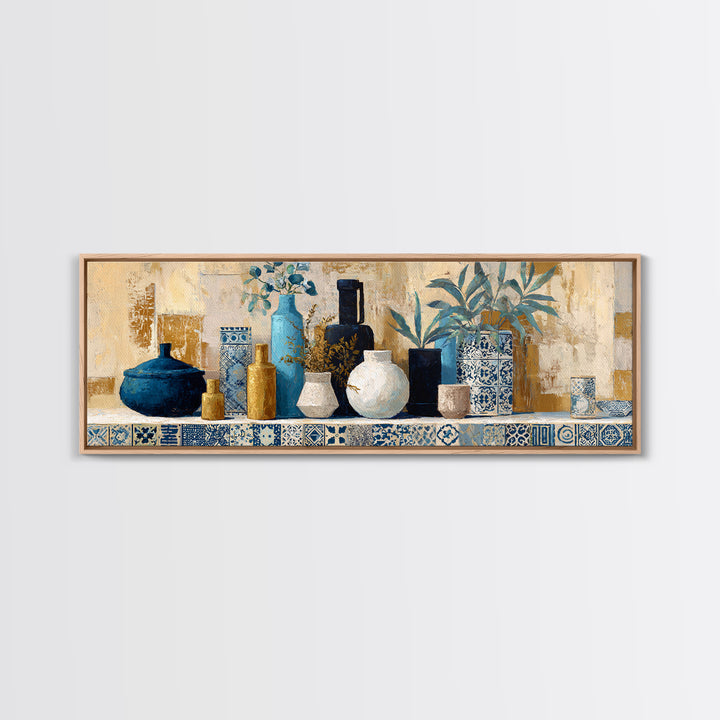 Renaissance Inspired Portrait with Modern Softness Canvas Print, Italian Villa Art, Oil Painting, Living Room Decor, Villa, IVA-3x1-82