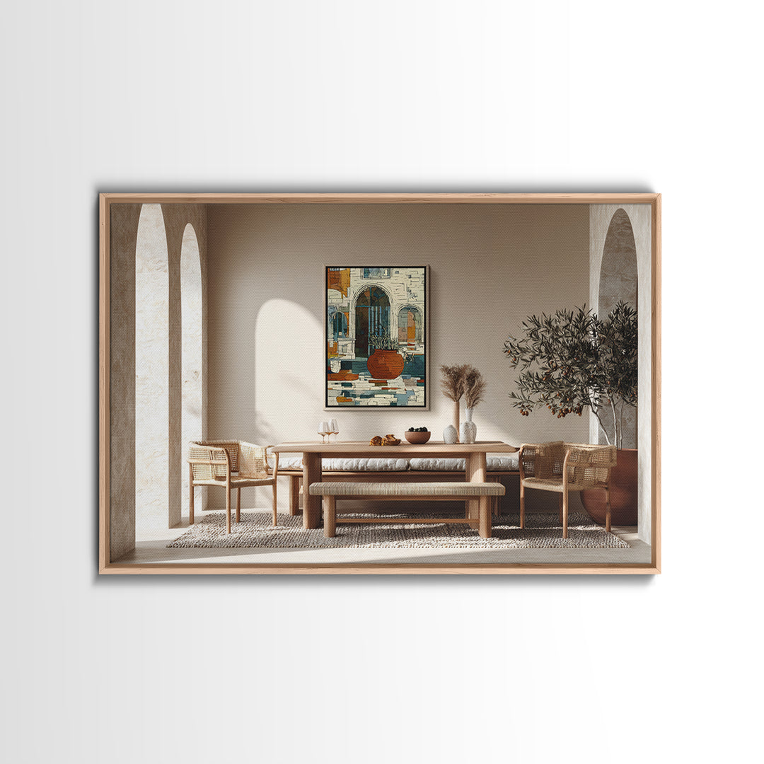 White Wine and Olives Still Life Framed Canvas Print, Italian Villa Art, Room Decor, Living Room Decor, Fine Art, Villa, IVA-3x2-20