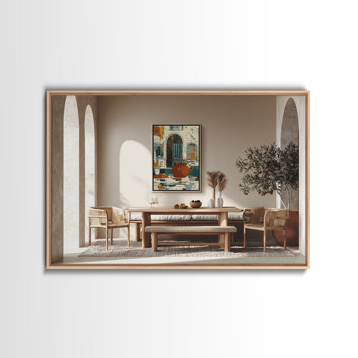 White Wine and Olives Still Life Framed Canvas Print, Italian Villa Art, Room Decor, Living Room Decor, Fine Art, Villa, IVA-3x2-20