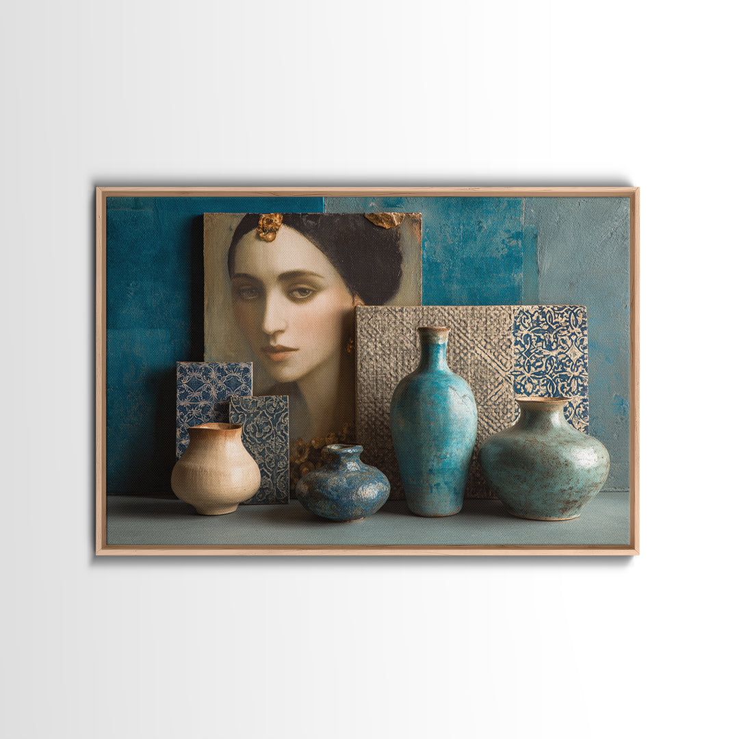Renaissance Inspired Portrait with Modern Softness Canvas Print, Italian Villa Art, Oil Painting, Living Room Decor, Villa, IVA-3x2-70