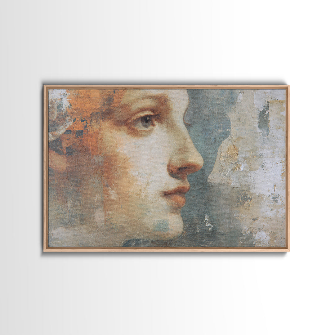 Renaissance Inspired Portrait with Modern Softness Canvas Print, Italian Villa Art, Living Room Decor, Fine Art, Villa, IVA-3x2-94