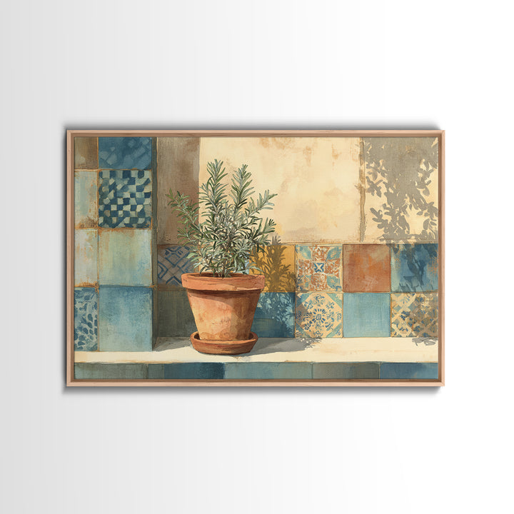 Terra Cotta Pot Canvas Print, Italian Villa Art, Living Room Wall Art, Living Room Decor, Fine Art, Villa, Gallery Wall Set, IVA-3x2-98