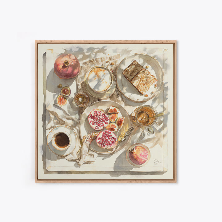 Figs Pomegranates and Linen Composition Canvas Print, Kitchen Art, Kitchen Wall Decor, Kitchen Decor, Fine Art, Kitchen, KIT-1x1-22