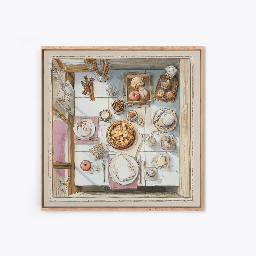 Apple Pie Cooling Framed Canvas Print, Kitchen Art, Gallery Decor, Kitchen Decor, Fine Art, Kitchen, Contemporary Art, KIT-1x1-32