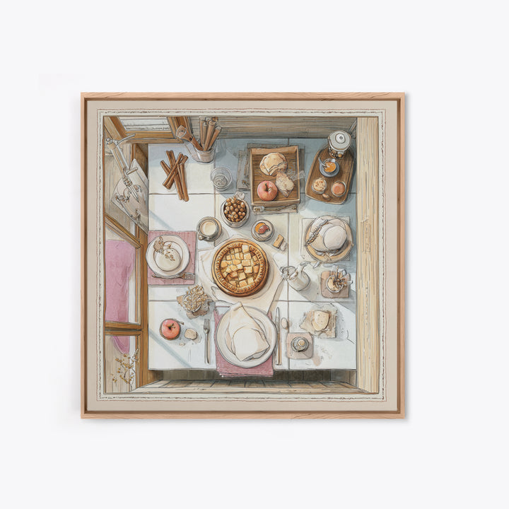 Apple Pie Cooling Framed Canvas Print, Kitchen Art, Gallery Decor, Kitchen Decor, Fine Art, Kitchen, Contemporary Art, KIT-1x1-32