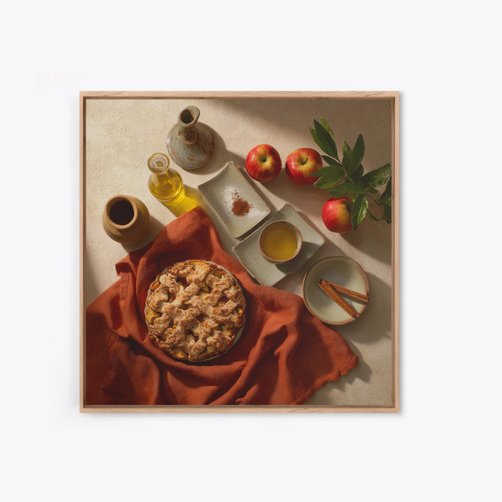 Apple Pie Cooling Framed Canvas Print, Kitchen Art, Digital Art, Kitchen Decor, Fine Art, Kitchen, Minimalist Wall Art, KIT-1x1-8