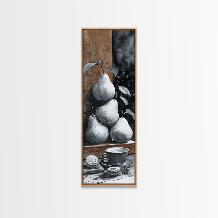 Wine Bottle Grapes and Cheese Still Life Framed Canvas Print, Kitchen Art, Art Print, Kitchen Decor, Fine Art, Kitchen, KIT-1x3-24