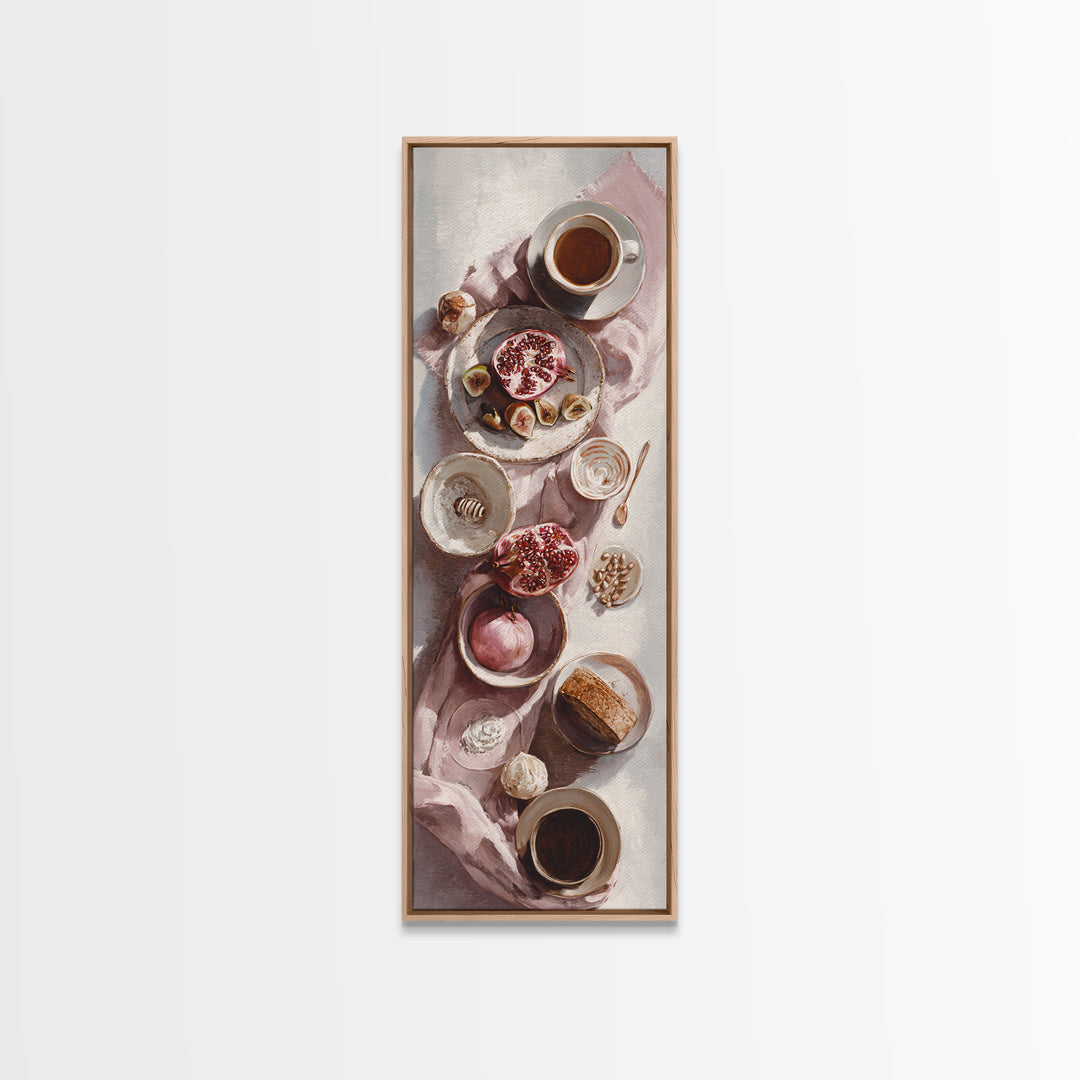 Figs Pomegranates and Linen Composition Canvas Print, Kitchen Art, Gallery Decor, Kitchen Decor, Fine Art, Kitchen, KIT-1x3-82