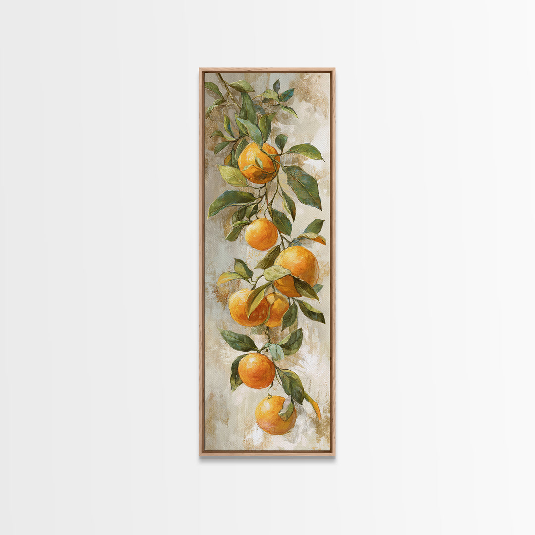 Orange Citrus Botanical Branch Canvas Print, Kitchen Art, Kitchen Print, Kitchen Decor, Oil Painting, Kitchen, Art Print, KIT-1x3-95