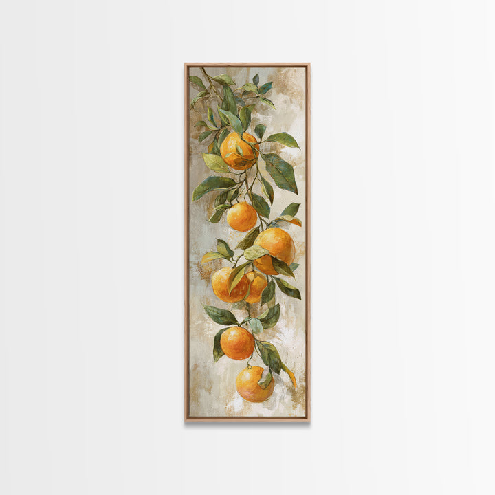 Orange Citrus Botanical Branch Canvas Print, Kitchen Art, Kitchen Print, Kitchen Decor, Oil Painting, Kitchen, Art Print, KIT-1x3-95