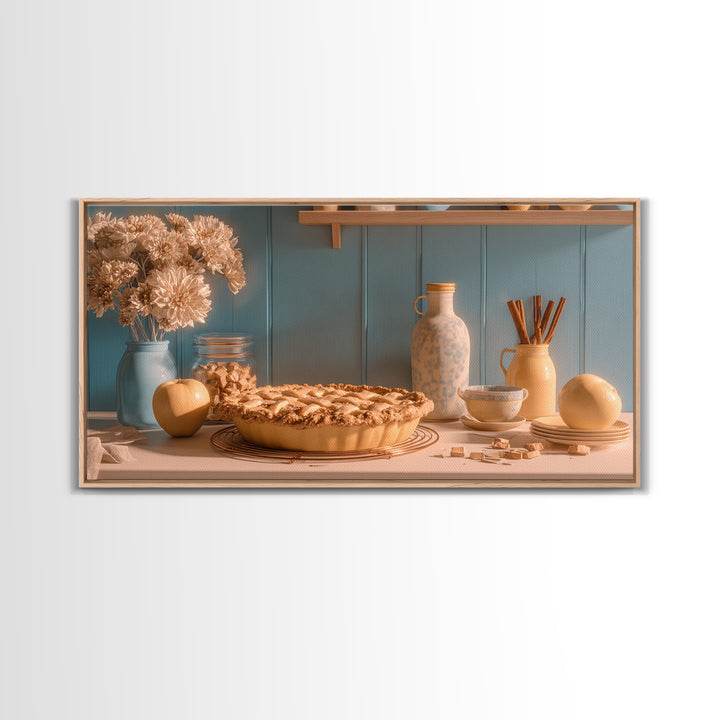 Apple Pie Cooling Framed Canvas Print, Kitchen Art, Minimalist Decor, Kitchen Decor, Kitchen, Art Deco, Kitchen Wall Art, KIT-2x1-28