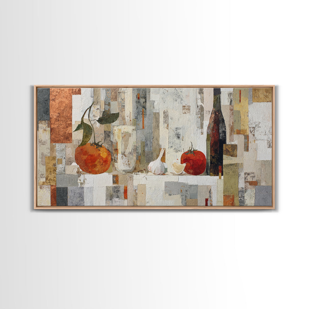 Fresh Bread with Butter and Honey Framed Canvas Print, Kitchen Art, Home Decor, Kitchen Decor, Fine Art, Kitchen, Digital Print, KIT-2x1-86
