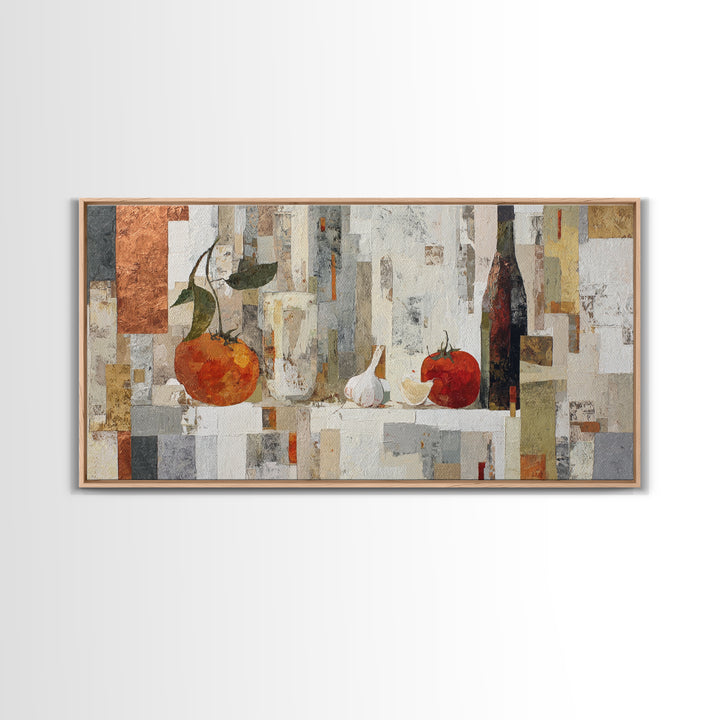 Fresh Bread with Butter and Honey Framed Canvas Print, Kitchen Art, Home Decor, Kitchen Decor, Fine Art, Kitchen, Digital Print, KIT-2x1-86