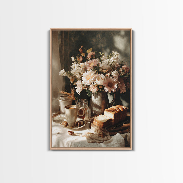 Floral Bouquet in a Kitchen Pitcher Canvas Print, Kitchen Art, Kitchen Print, Kitchen Decor, Fine Art, Kitchen, Art Print, KIT-2x3-32