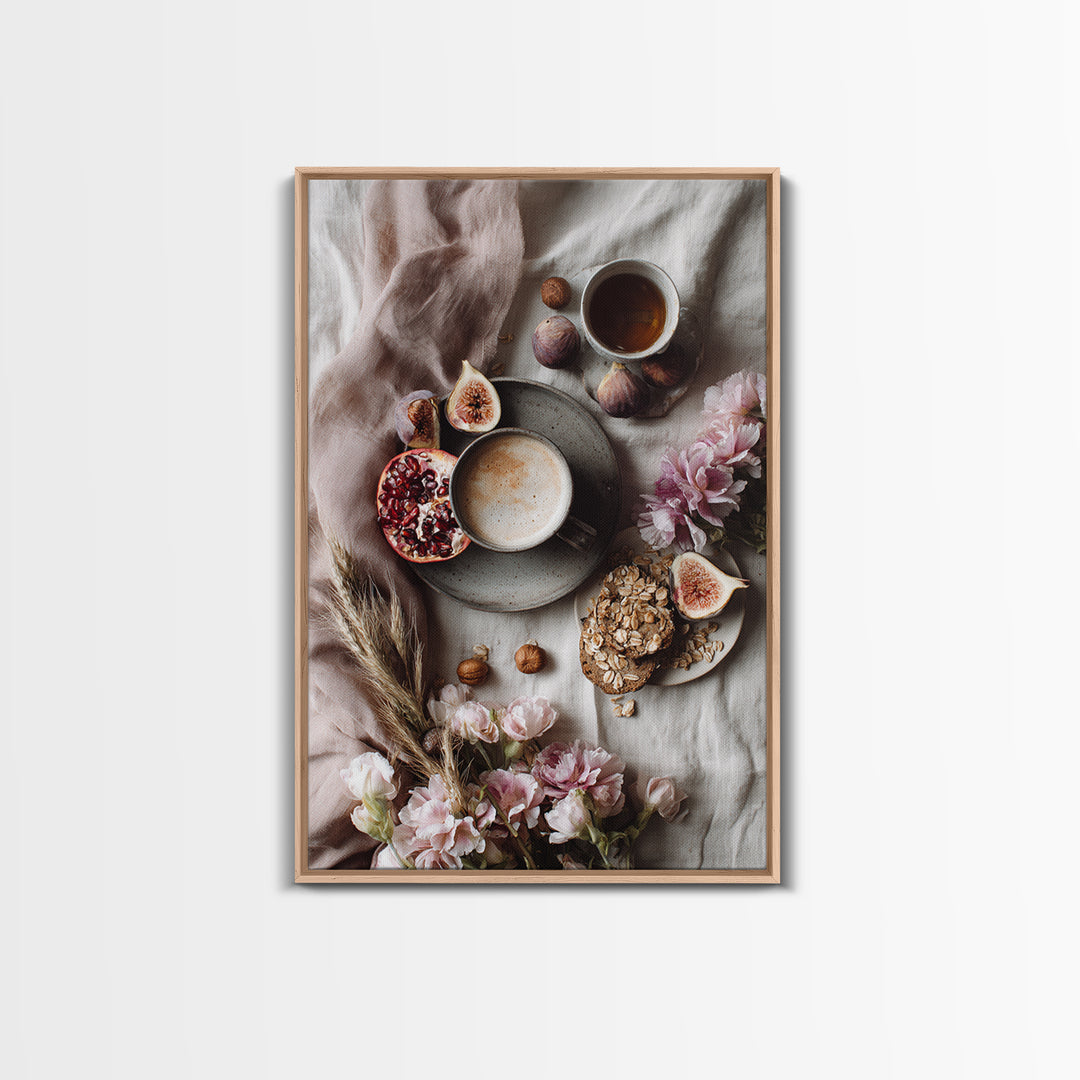 Figs Pomegranates and Linen Composition Canvas Print, Kitchen Art, Minimalist Decor, Kitchen Decor, Abstract Art, Kitchen, KIT-2x3-54