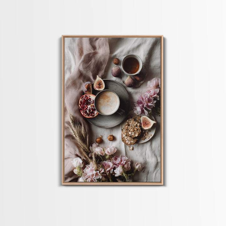 Figs Pomegranates and Linen Composition Canvas Print, Kitchen Art, Minimalist Decor, Kitchen Decor, Abstract Art, Kitchen, KIT-2x3-54