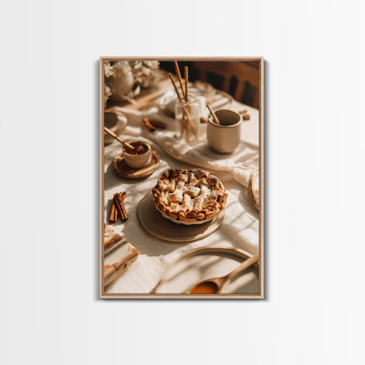 Apple Pie Cooling Framed Canvas Print, Kitchen Art, Room Decor, Kitchen Decor, Fine Art, Kitchen, Digital Art, KIT-2x3-64