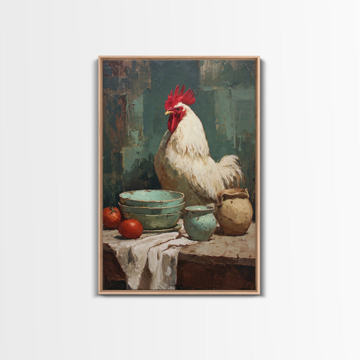 Rooster Portrait for Country Kitchen Charm Canvas Print, Kitchen Art, Printable Wall Art, Kitchen Decor, Fine Art, Kitchen, KIT-2x3-96