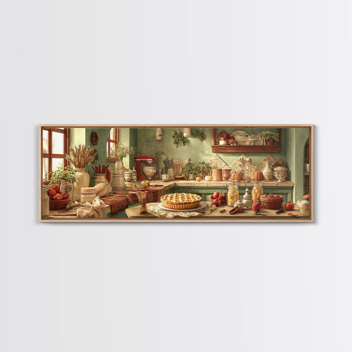 Apple Pie Cooling Canvas Print, Kitchen Art, Coffee Wall Art, Kitchen Decor, Fine Art, Kitchen, Room Decor, Textured Painting, KIT-3x1-24