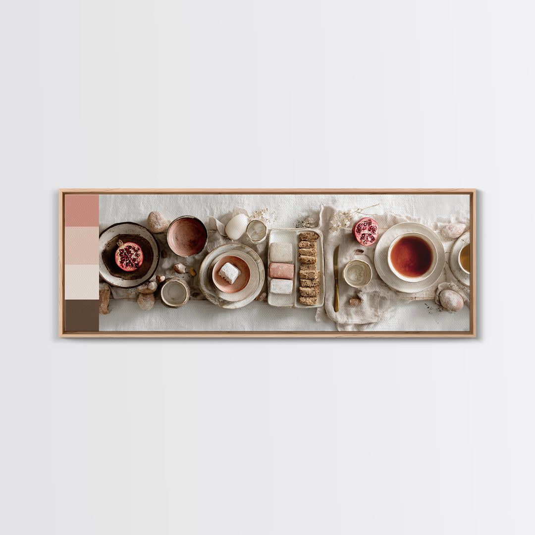 Figs Pomegranates and Linen Composition Canvas Print, Kitchen Art, Digital Art, Kitchen Decor, Kitchen, Minimalist Wall Art, KIT-3x1-38