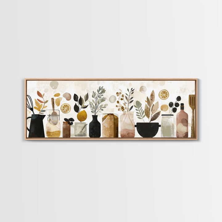 Kitchen Utensil Silhouettes Canvas Print, Kitchen Art, Kitchen Prints, Kitchen Decor, Abstract Art, Kitchen, Statement Artwork, KIT-3x1-85