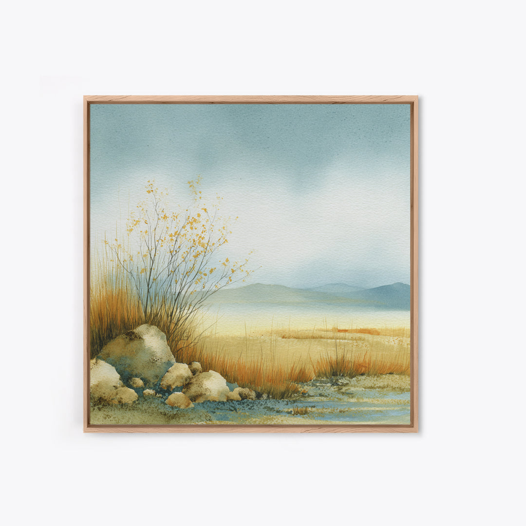 Desert Dunes under Pale Moon Canvas Print, Landscape Art, Boho Wall Art, Living Room Decor, Fine Art, Horizon, Neutral Decor, LAN-1x1-35