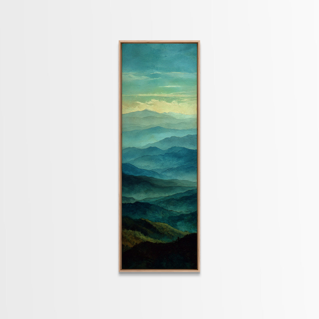 Rolling Green Hills Canvas Print, Landscape Art, Neutral Decor, Living Room Decor, Oil Painting, Horizon, Home Decor, LAN-1x3-18