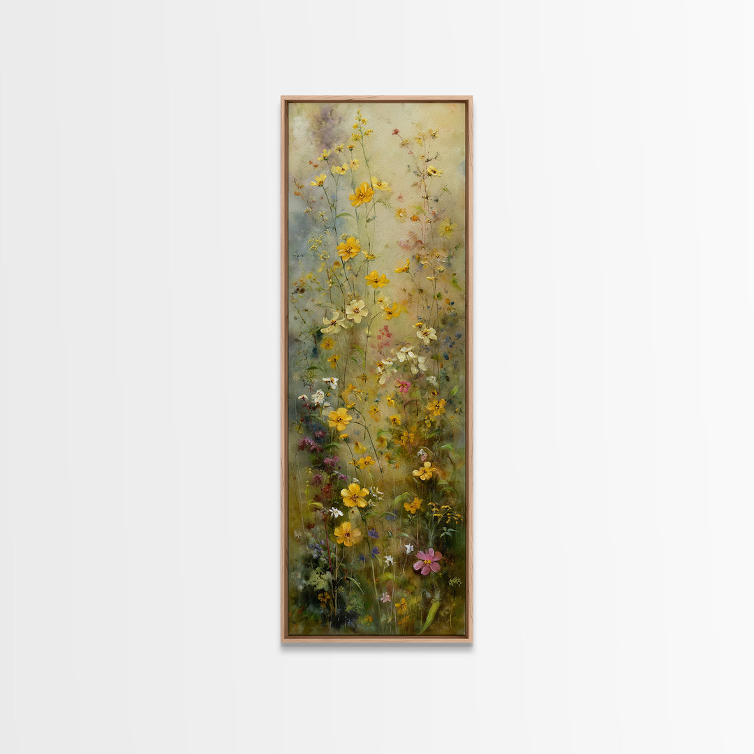 Misty Mountain Valley at Sunrise Canvas Print, Landscape Art, Minimalist Decor, Living Room Decor, Oil Painting, Horizon, LAN-1x3-37