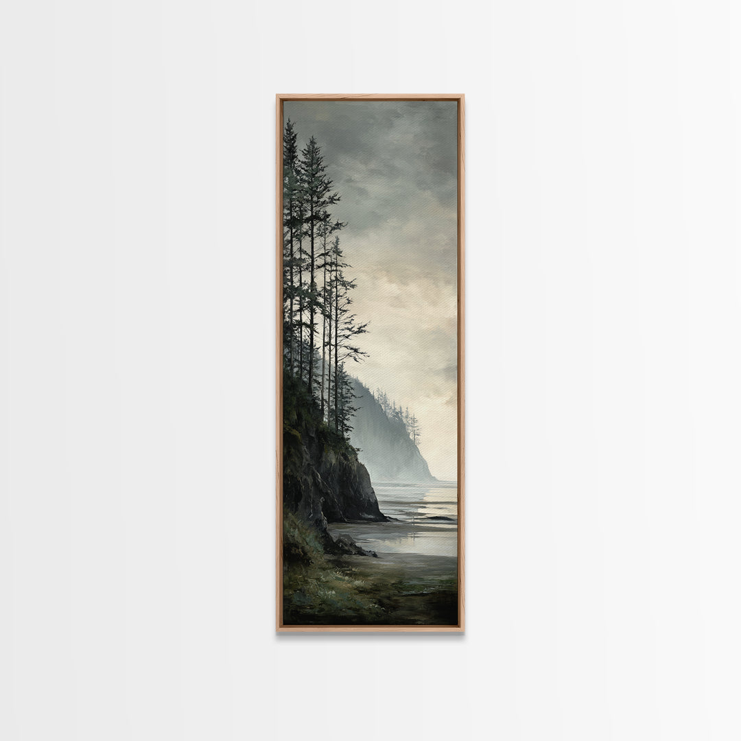 Volcanic Black Beach Framed Canvas Print, Landscape Art, Fine Art Print, Living Room Decor, Fine Art, Horizon, Digital Prints, LAN-1x3-50