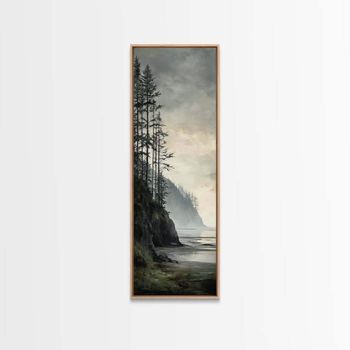 Volcanic Black Beach Framed Canvas Print, Landscape Art, Fine Art Print, Living Room Decor, Fine Art, Horizon, Digital Prints, LAN-1x3-50