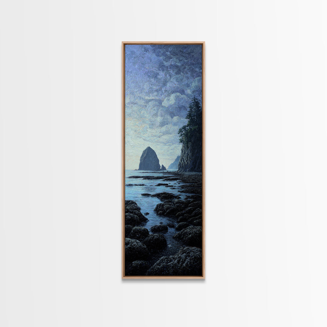 Volcanic Black Beach Framed Canvas Print, Landscape Art, Fine Art Print, Living Room Decor, Fine Art, Horizon, Digital Prints, LAN-1x3-74