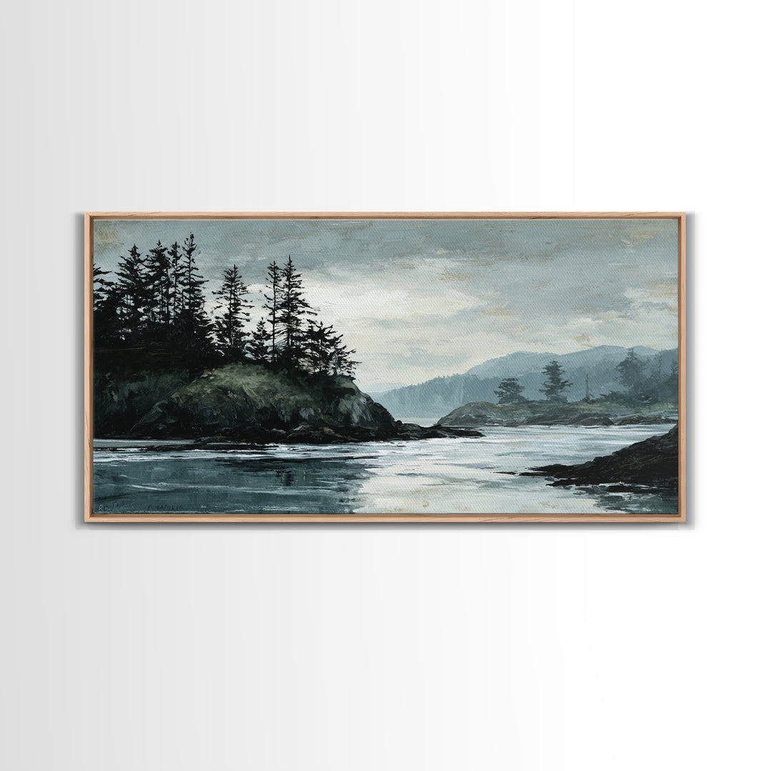 Volcanic Black Beach Canvas Print, Landscape Art, Art Prints, Living Room Decor, Fine Art, Horizon, Abstract Wall Art, LAN-2x1-58